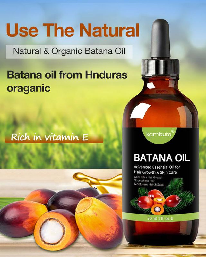 Kambuta Batana Oil Hair Care Scalp Essence - Moisturizing Care for Healthy Hair Growth, Recovery of Dry and Damaged Hair, 100% Oil, from Honduras. Organic Haircare Moisturize Hydrating Moisture Moisturizer Hydrate