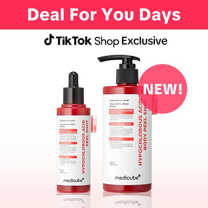 [Medicube] Hypochlorous Acid Rice Peel Shot Duo for Face & Body | Gentle Exfoliating Serum for Dead Skin Cells & Pore Care, Blackheads & Excess Sebum Control | Rice Extract, Hypochlorous, Panthenol for Hydrating & Smoothing Care
