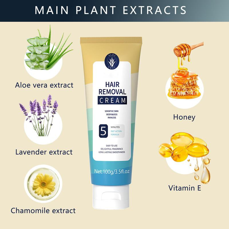 Hair Removal Cream: Hair Removal for Women and Men - Private Areas Bikini Area Body Legs Arms Underarms - Skin Friendly - Depilatory Cream - 100G