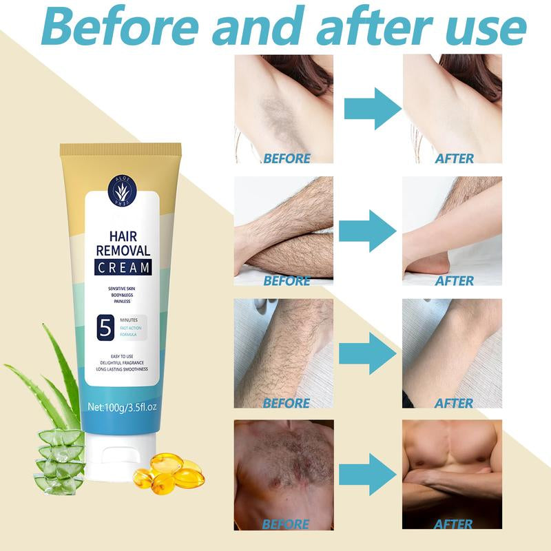 Hair Removal Cream: Hair Removal for Women and Men - Private Areas Bikini Area Body Legs Arms Underarms - Skin Friendly - Depilatory Cream - 100G