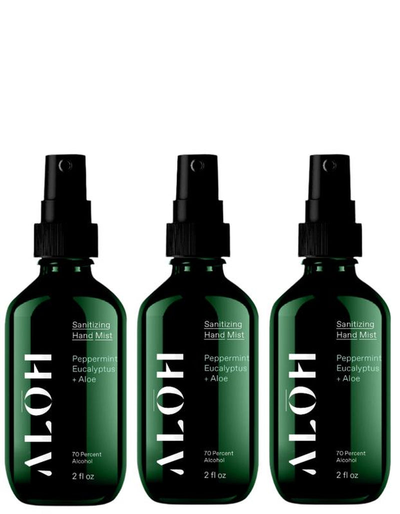 Sanitizing Hand Mist Peppermint Eucalyptus & Aloe Ethyl Smooth 70% Alcohol 2 Fl Oz Refreshing Formula