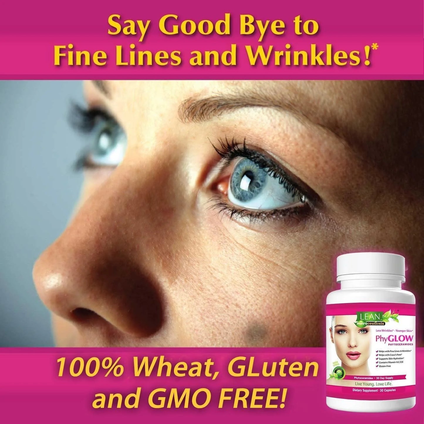 Skin Care Phytoceramides, 90 Day Hydration Focus Super Ceramide Supplements for Women and Men, Wrinkle Support Factor Pills, Give Youth to the Face with Multivitamin A, C, D, E Gluten Free 90 Capsules