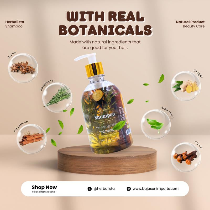 Herbalista Viral 3 Piece Herbal Hair Care Bundle – Shampoo + Conditioner 1000Ml (33.8 Fl Oz) Each + Hair Tonic 250Ml – with Real Botanicals – Paquete De 3 Piezas Shampoo + Acondicionador + Tonico Capilar – 100% Natural & Handcrafted