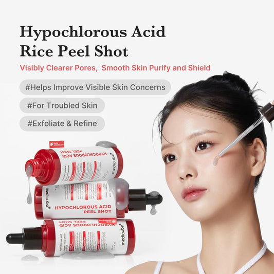 [Medicube] Hypochlorous Acid Rice Peel Shot Duo for Face & Body | Gentle Exfoliating Serum for Dead Skin Cells & Pore Care, Blackheads & Excess Sebum Control | Rice Extract, Hypochlorous, Panthenol for Hydrating & Smoothing Care