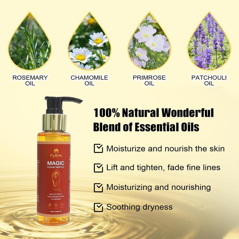 Magic Body Firming Oil – Hydrating Shower Oil & Skin so Soft Treatment with Magic Body Oils – Firming Body Lotion Alternative for Arms, Chest, Thighs – Infused with Vitamin E, Rosehip & Almond Oils