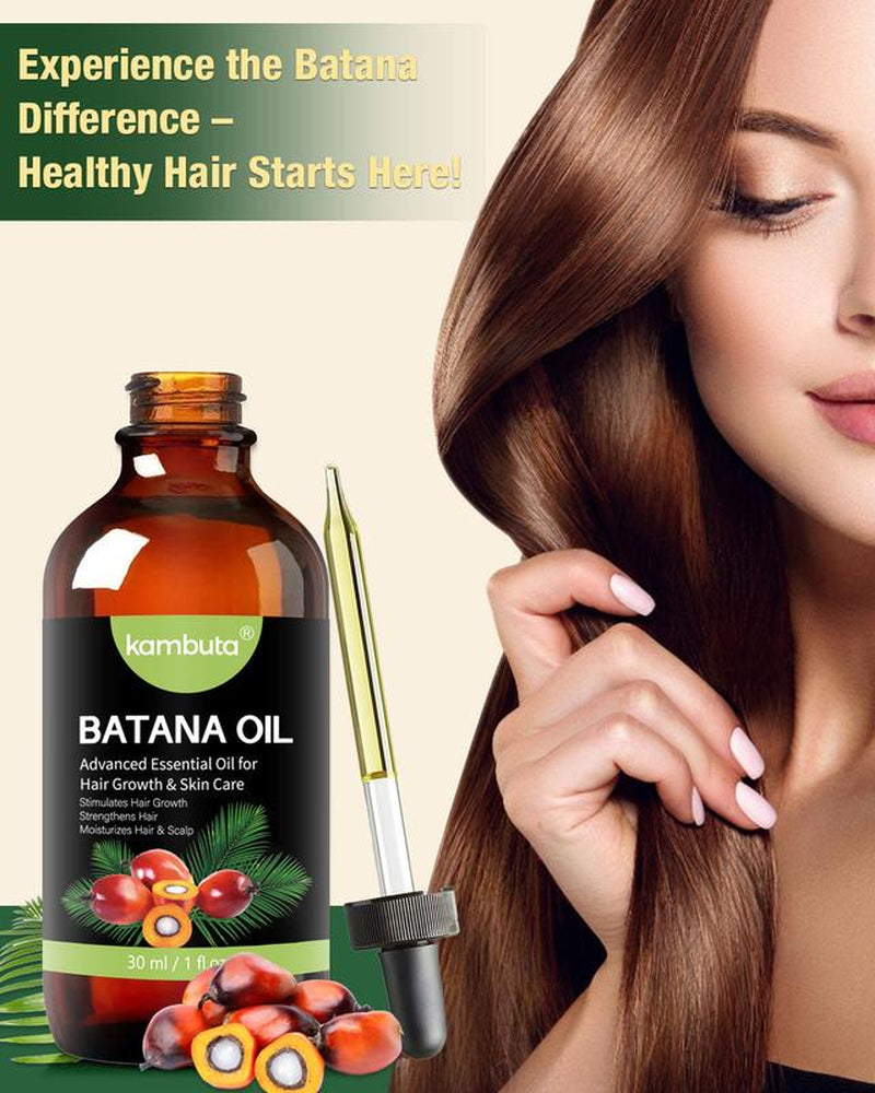 Kambuta Batana Oil Hair Care Scalp Essence - Moisturizing Care for Healthy Hair Growth, Recovery of Dry and Damaged Hair, 100% Oil, from Honduras. Organic Haircare Moisturize Hydrating Moisture Moisturizer Hydrate